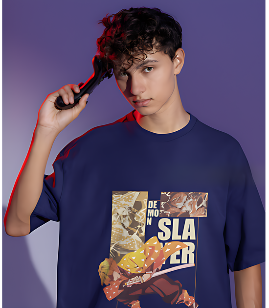 SCUBAAA Men's Zenitsu Terry Oversized T-Shirt