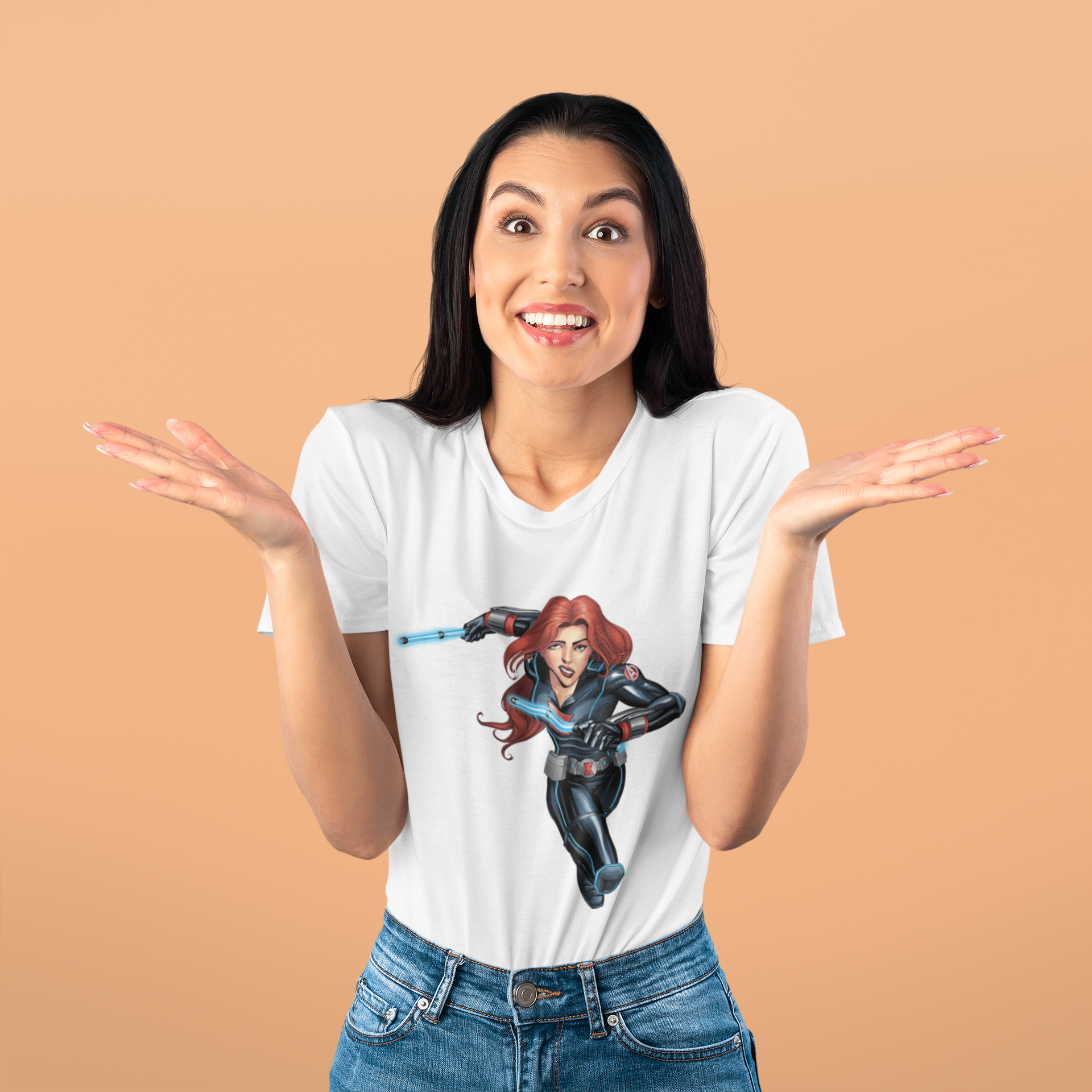 SCUBAAA Women's Black Widow Regular Half Sleeve T-Shirt