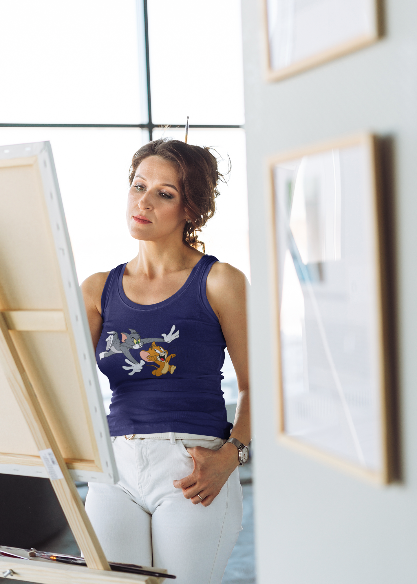 SCUBAAA Women's Tom & Jerry Tank Top