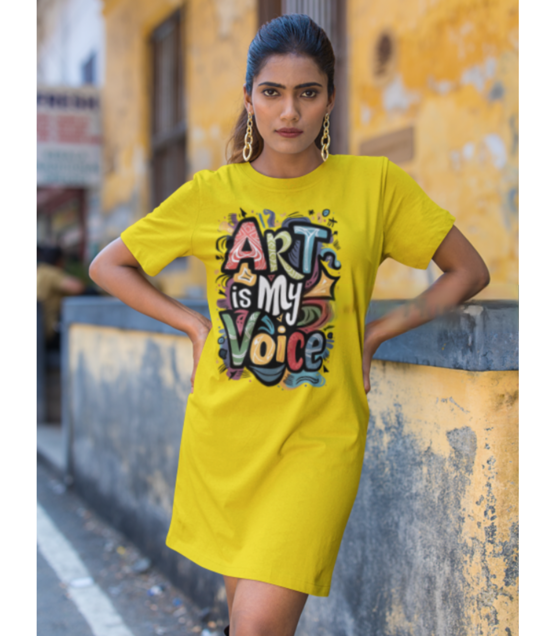 SCUBAAA Women's Art T-Shirt Dress