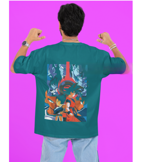 SCUBAAA Men's Brotherhood Goku X Vegeta Oversized Half Sleeve T-shirt