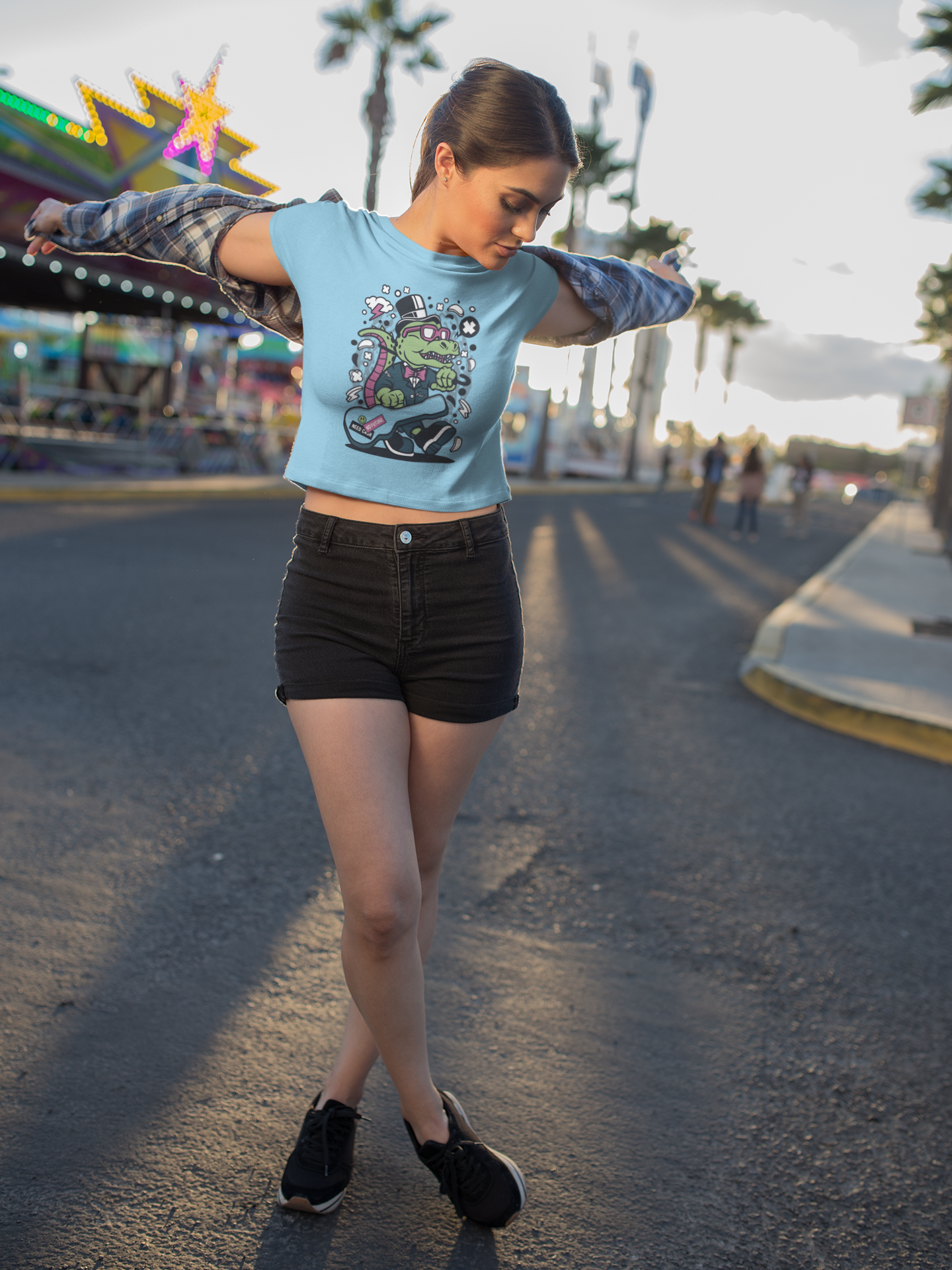 SCUBAAA Women's Trex Guitar Crop Top