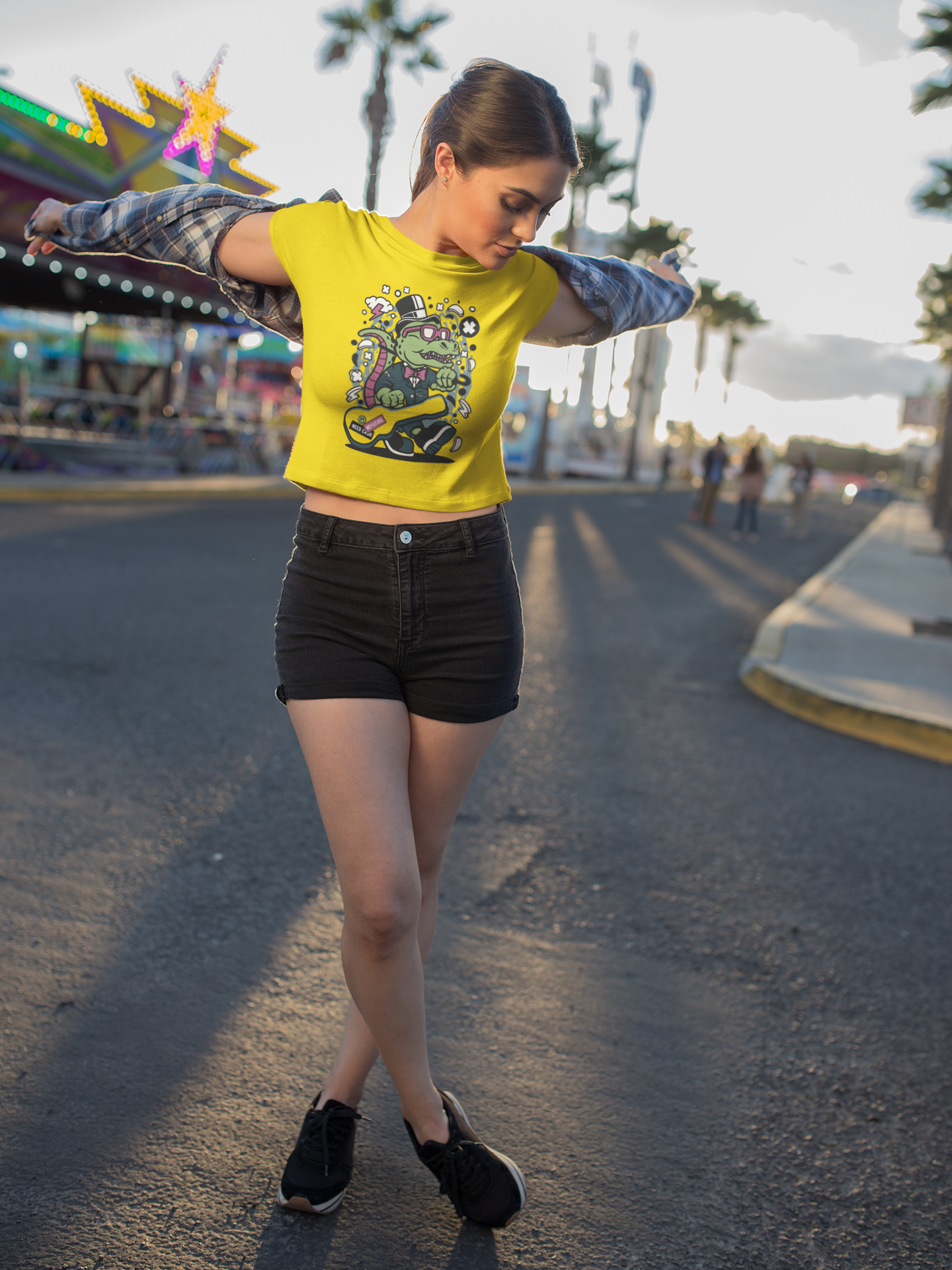 SCUBAAA Women's Trex Guitar Crop Top